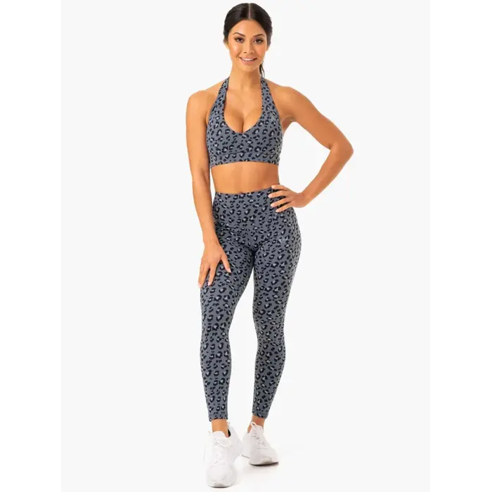Леггинсы Ryderwear Hybrid Full Length Leggings - Steel Blue Leopard