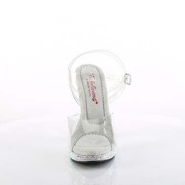 Босоножки Glory-508DM, каблук 5 дюймов, ремешок на щиколотке шириной 3/4 дюйма, прозрачный/серебристый