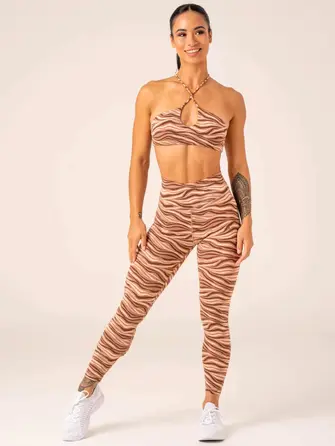 Леггинсы Ryderwear Unstoppable High Waisted Scrunch Leggings - Mocha Zebra