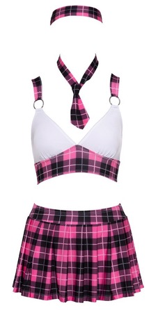 Костюм школярки у клітинку Cottelli Collection Schoolgirl 4 предмети, M