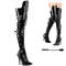 Сапоги Pleaser Seduce-3080, каблук 5 дюймов, до бедра, с ремешком на пряжке, черные