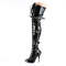 Чоботи Pleaser Boots Seduce-3028 на 5-дюймовому підборі, зі шнурівкою та пряжкою, еластичні, з блискавкою збоку, чорні