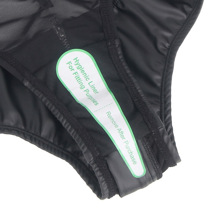 Труси на блискавці Star Night з екошкіри, чорні, M