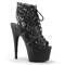 Ботильоны Pleaser Adore-796LC, каблук 7 дюймов, 2 3/4 дюйма, открытый носок, шнуровка на пятке, черные