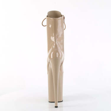 Ботильоны Infinity-1020, каблук 9 дюймов, высота ботинок 5 1/4 дюйма, шнуровка спереди, молния сбоку, бежевый