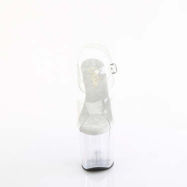 Босоніжки Craze-808 без підборів, 8 дюймів, 3 дюйми, босоніжки з ремінцем на щиколотці, прозорі