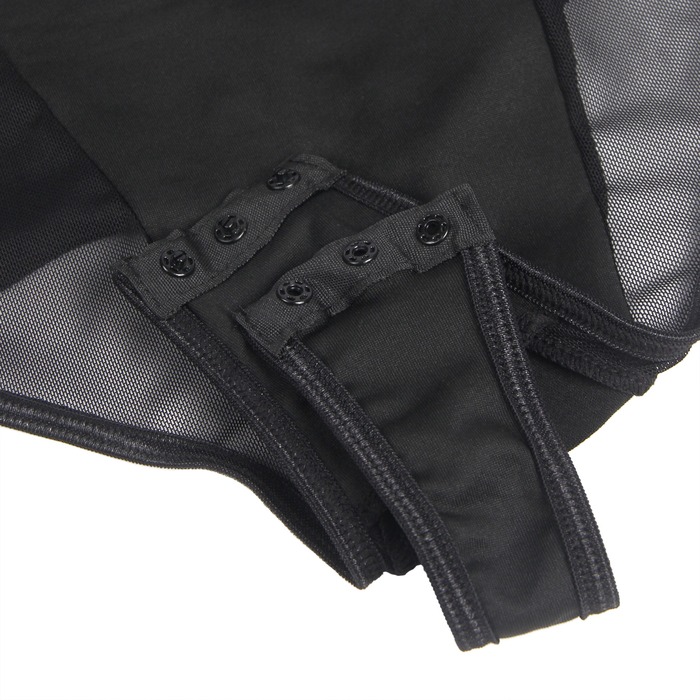 Боди с доступом Star Night с подтяжками, черное, XS-S