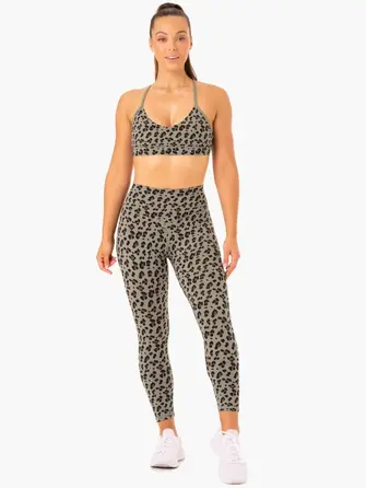Леггинсы Ryderwear Hybrid Full Length Leggings - Khaki Leopard