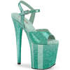 Босоножки Flamingo-809GP, каблук 8 дюймов, ремешок на щиколотке 4 дюйма, зелёные