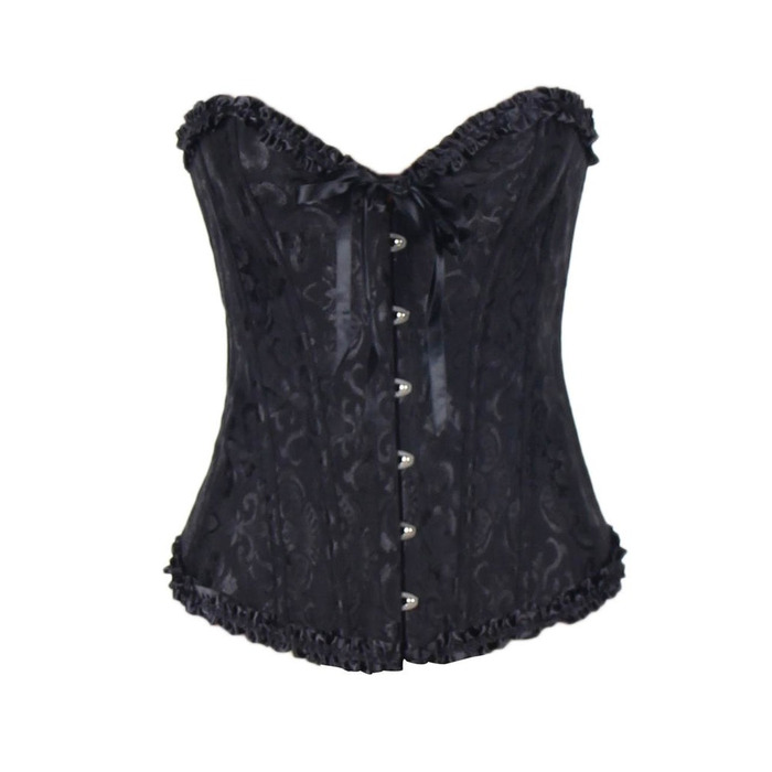 Корсет з квітковим принтом Star Night Corset Top з гачками та шнурівкою, чорний, M (без коробки)