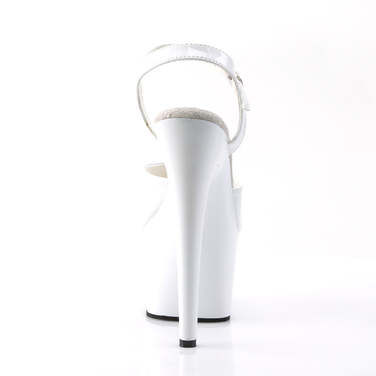 Босоніжки Adore-709 на підборах 7 дюймів, босоніжки з ремінцем на щиколотці 2 3/4 дюйма, білі