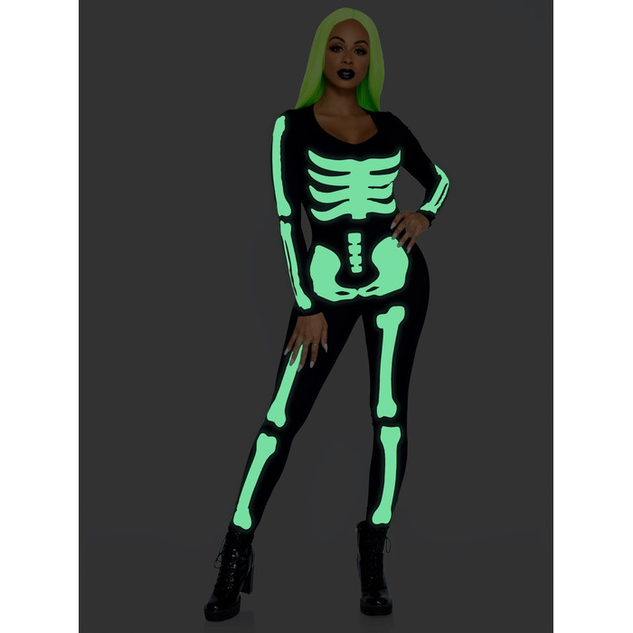 Костюм скелета, світиться у темряві Leg Avenue Womens Skeleton Bodysuit Halloween, розмір S