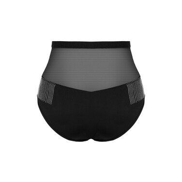 Трусики з високою посадкою та блискучою бахромою Obsessive Milladis, чорний, XS/S