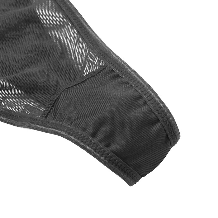 Платье-пеньюар макси с разрезами Star Night с трусиками, с кружевом, черное, S