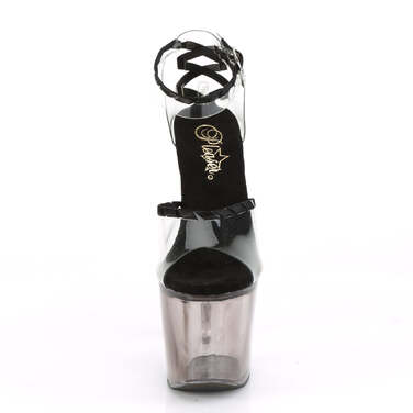 Босоножки Lovesick-712T, каблук 7 дюймов, ремешок на щиколотке 3 1/4 дюйма, прозрачный/черный