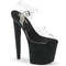 Босоніжки Pleaser Razzle-808WR на підборах 8 дюймів, босоніжки з ремінцем на щиколотці 3 1/2 дюйма з принтом рептилій, прозорий/чорний принт рептилій