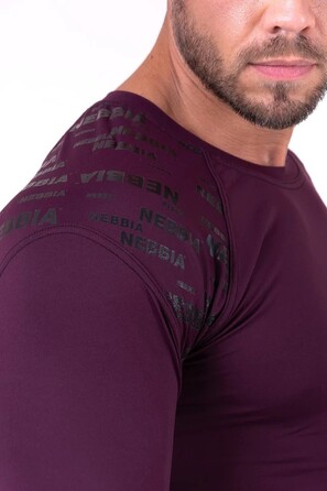 Чоловічий лонгслів Nebbia Hero Compression Shirt 146 Burgundy Bordo