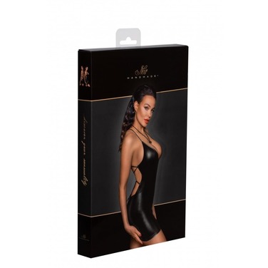 Сукня з відкритою спиною та глибоким декольте вінілове Noir Handmade чорне, S