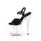 Босоніжки Pleaser Flamingo-809HT *8 дюймів на підборах, 4 дюйми з голографічним тоном та ремінцем на щиколотці, чорні