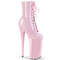 Boots Pleaser Beyond-1020, каблук 10 дюймов, высота 6 1/4 дюйма, шнуровка, боковая молния, нежно-розовый