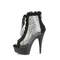 Чоботи Pleaser Delight-600-33RM *6 дюймів на підборах, 1 3/4 дюйма з відкритим носком та шнурівкою, чорні замшеві/чорні