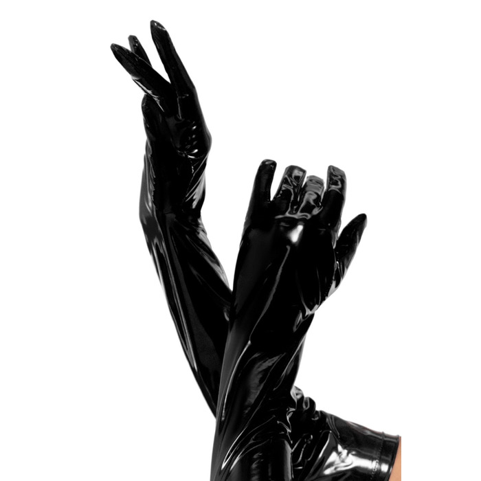 Рукавички вище ліктів Opera Leg Avenue, вінілові, чорні, L