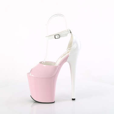 Босоніжки Flamingo-868 *8 дюймів на підборах, 4 дюйми з закритим ремінцем на щиколотці, рожево-білі