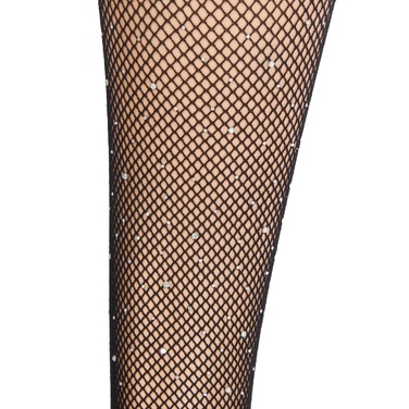 Панчохи чорні в сіточку зі стразами Star Night на силіконовій стрічці, XS/M