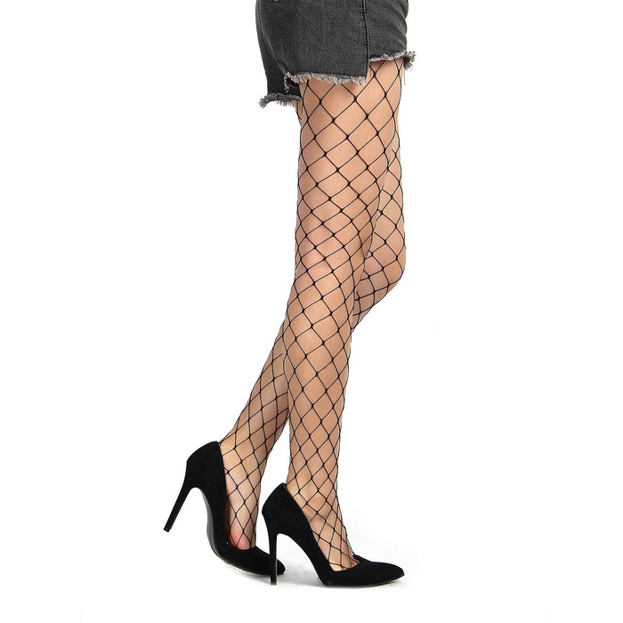 Колготки в крупную сетку Star Night Pantyhose черный, XS-M