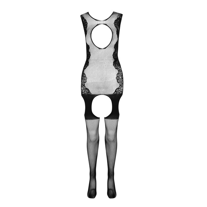 Бодистокинг с открытым доступом и узором по бокам BS082 black