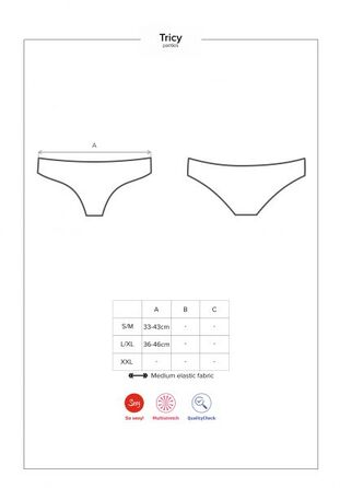 Трусики Obsessive Tricy panties black L/XL