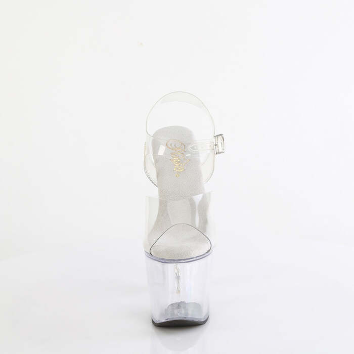 Босоножки Bliss-708 **Каблук 7 дюймов с бусинами, платформа 3 1/4 дюйма, ремешок на щиколотке, прозрачные