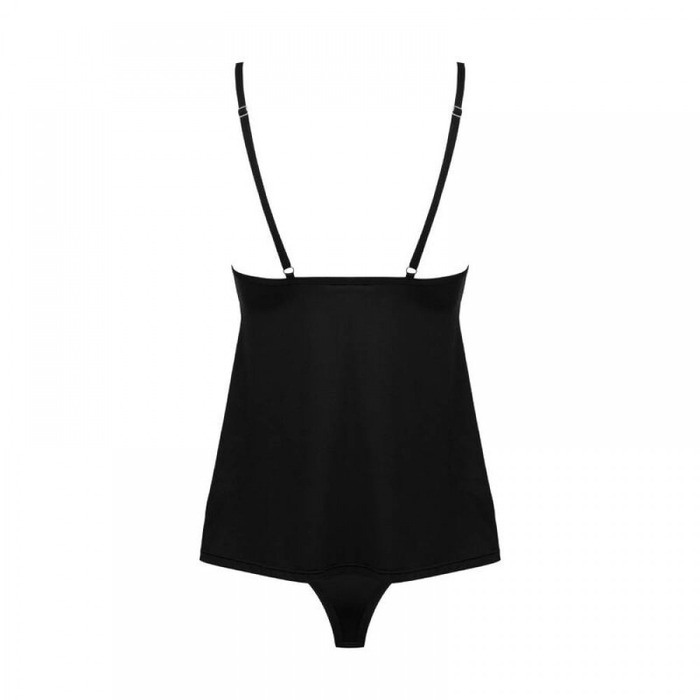 Комплект мережива Obsessive BellaRou топ і трусики, чорний, M/L