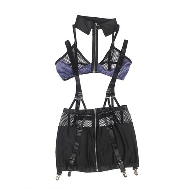 Сукня-костюм Star Night із застібками-блискавками та пажами для панчох, чорний, ХХХL (без коробки)