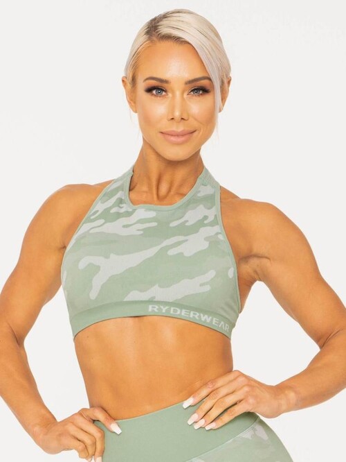 Топ Ryderwear Camo Seamless Sports Bra Sage
