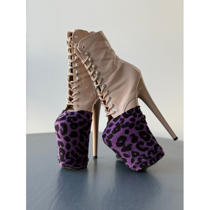 Захисти для Платформи Взуття Animal Print для Pole Dance Heels Захист та Стиль - фіолетовий леопард