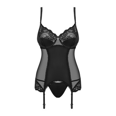 Комплект Obsessive Amallie корсет та стрінги L/XL