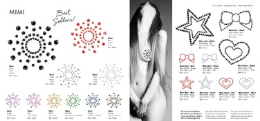 Прикраси для грудей та бікіні зі стразами Bijoux Indiscrets Flamboyant смарагдово-блакитний