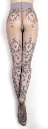 Колготи сірі Ballerina´s Secret з візерунком у стилі бароко, S/M