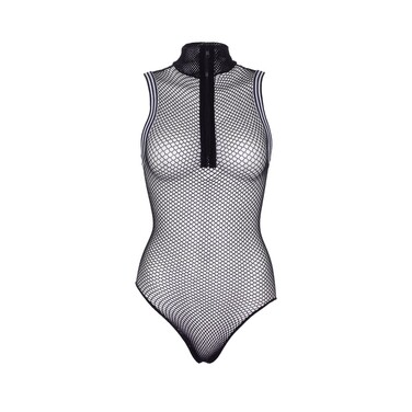 Боди в сетку спортивного стиля Leg Avenue, черный