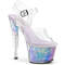 Босоніжки Pleaser Sky-308MC на підборах 7 дюймів, з ремінцем на щиколотці 2 3/4 дюйма, прозорі/рожеві