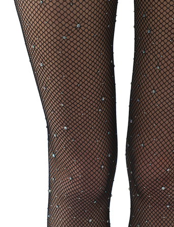 Колготки у сіточку зі стразами Star Night чорні, XS-M