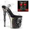 Босоножки Pleaser Rapture-808-LT, каблук 8 дюймов, косточка, ремешок на щиколотке 4 дюйма, цвет прозрачный/серый