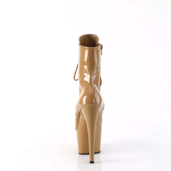 Ботинки Adore-1020, каблук 7 дюймов, высота ботинок 6 см, шнуровка спереди 6 см, молния сбоку, бежевый цвет