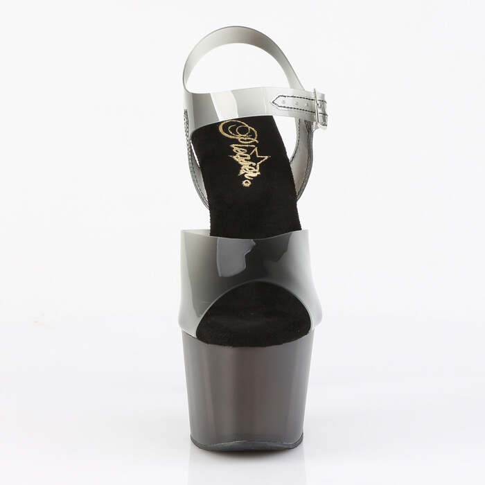 Босоніжки Adore-708N-T на підборах 7 дюймів, тоновані босоніжки з ремінцем на щиколотці 2 3/4 дюйма, чорний градієнт