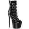 Чоботи Pleaser Jubilant-1015 на підборах 7 дюймів, черевики до щиколотки 3 дюйми з прихованою застібкою-блискавкою збоку, чорні лаковані