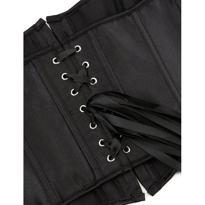 Корсет на зав'язках стрічках із бретелями Star Night 12 Plastic Bones з підтримкою бюста, чорний, S