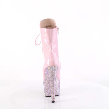 Чоботи Bejeweled-1020-7 *7 дюймів на підборах, 2 3/4 дюйма з передньою шнурівкою та блискавкою збоку, ніжно-рожеві