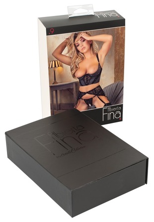 Комплект белья из трех предметов из кружева и бархата Shelf Bra Set 85B/L Shelf Bra Set 85B/L