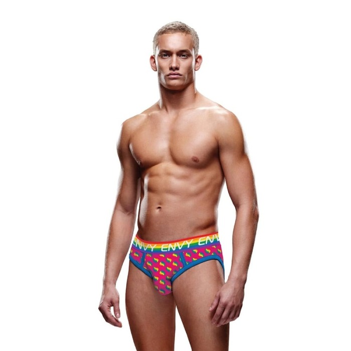 Трусы мужские Envy Menswear Rainbow Hearts с открытыми ягодицами, разноцветные, S/M